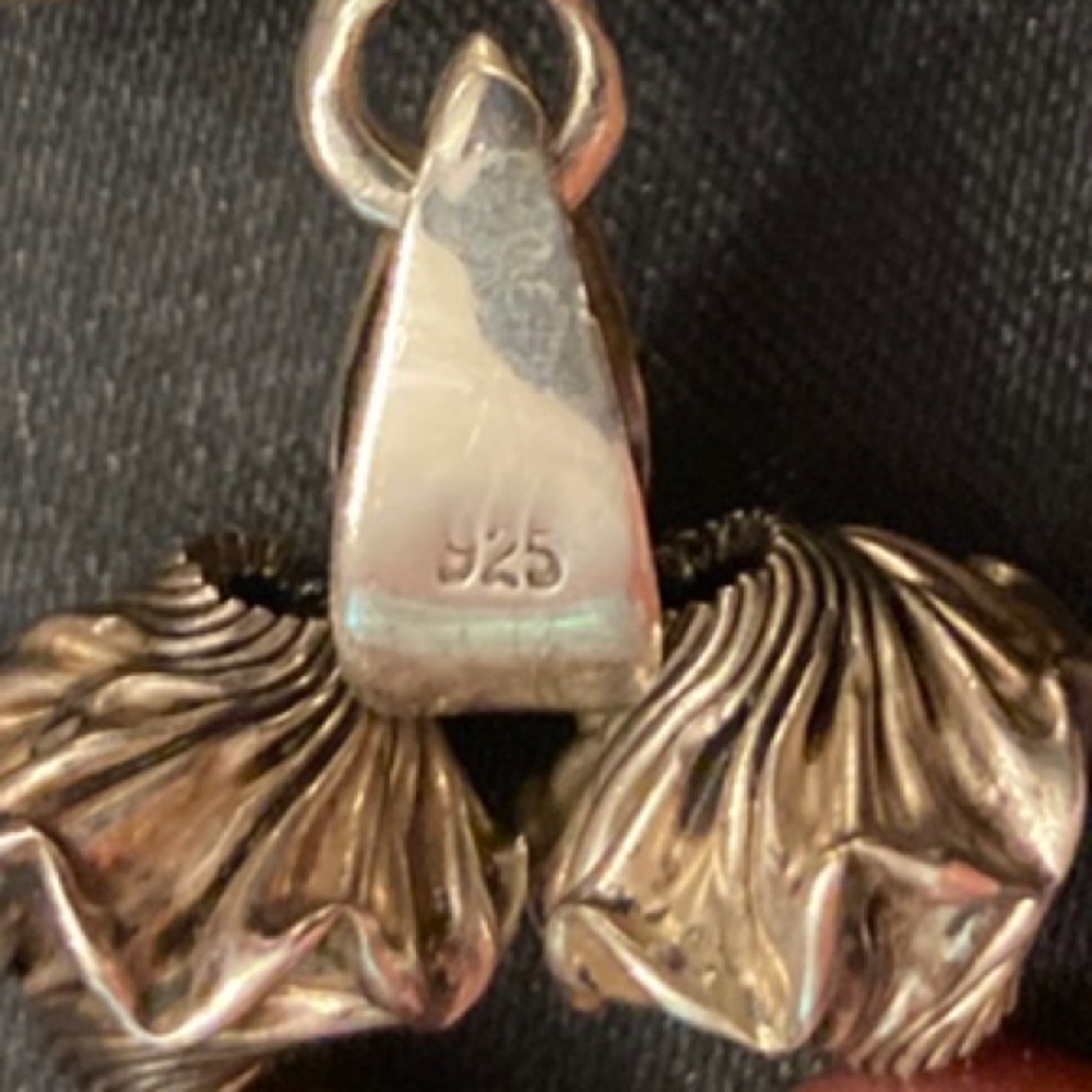 Vintage Sterling Silver Heart Pendant and Pink Stone Necklace - Picture 14 of 16
